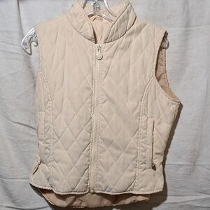 Outback Trading Co. Womens Quilted Cream Vest